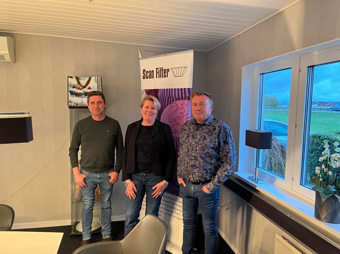 F&ouml;retagsbes&ouml;k p&aring; Scan Filter. Jon Hedenskog, f&ouml;rs&auml;ljnings- och ink&ouml;pschef, My Hedenskog, VD och Peter Hansson, s&auml;ljare.