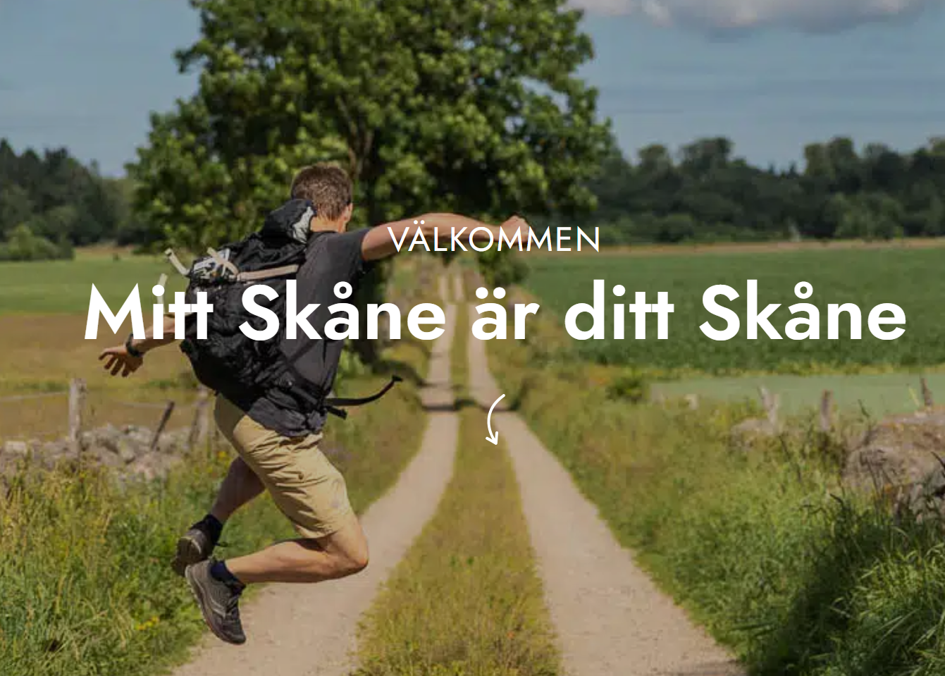 bild grusv&auml;g, en man hoppar i luften