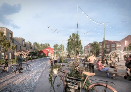 Visuell bild av framtidens Berga Trädgårdsstad, Fojab