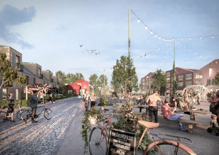 Visuell bild av framtidens Berga Trädgårdsstad, Fojab